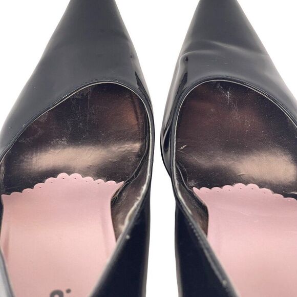NOT FOR SALE BP. Black Patent Leather Pointed Toe Pumps Size 8.5M Leather Upper - Picture 9 of 12